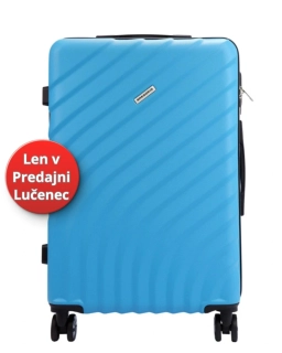 🧳 Veľký svetlomodrý cestovný kufor Gregorio s vlnkovým vzorom z polykarbonátu / ABS – veľkosť L (Len na predajni)