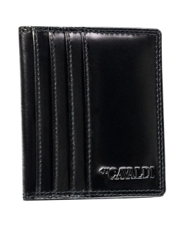 💳 Pánske luxusné čierne kožené puzdro a peňaženka na karty 4U Cavaldi 10,5x9x1,5 cm