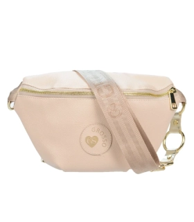 Malá béžová crossbody kabelka/ľadvinka GROSSO 28x16x10